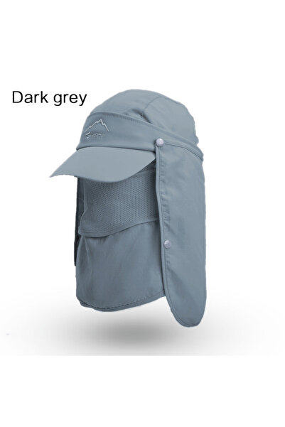 Choice4 Dark Grey Men's Quick Dry Bucket Hat with Detachable Face Mask Neck C...