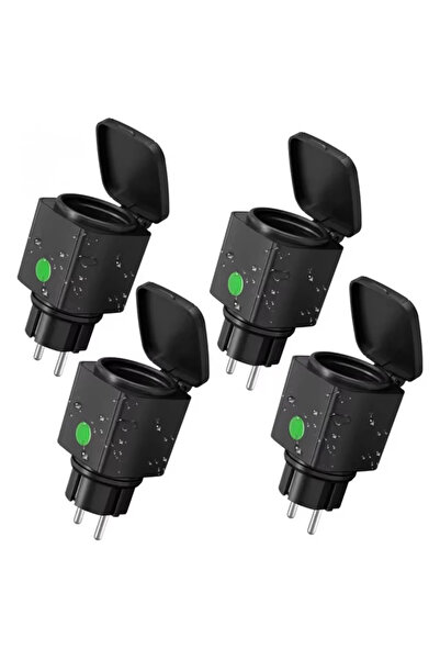 HBN Store HBN 4-Way WiFi Socket – Smart Switch with App Control – Black