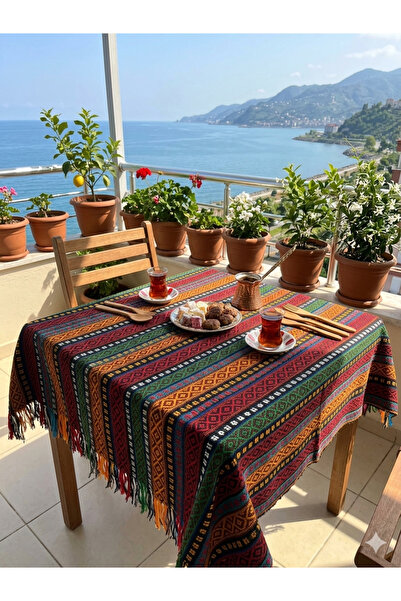 havlu dünyası Yöresel Masa veya Piknik Örtüsü 150 x 150 cm