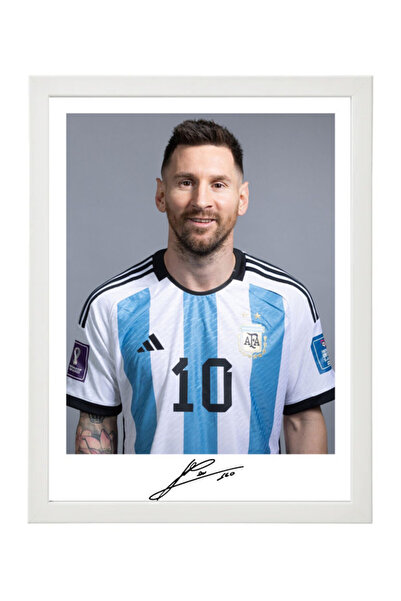 Boomah Accessories Lionel Messi Argentina FIFA World Cup Autographed Poster w...