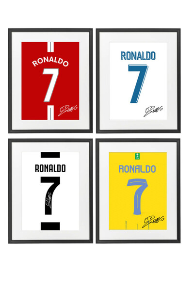 Boomah Accessories Set of 4, Cristiano Ronaldo Autographed Club Jerseys Colle...