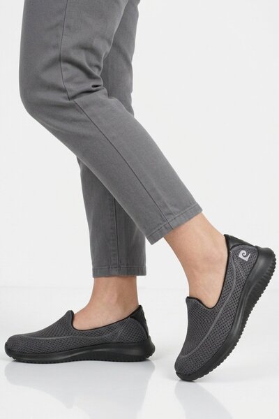 Pierre Cardin Smoked Black Mesh Lightweight Easy-To-Wear Women's Casual Shoes...