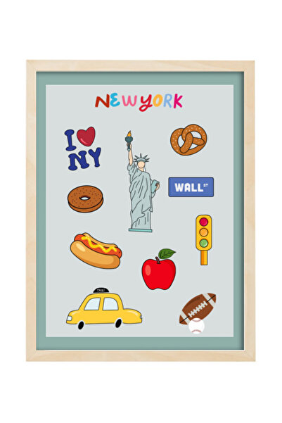 Boomah Accessories New York USA Travel Digital Wall Art Poster with Frame 30x...