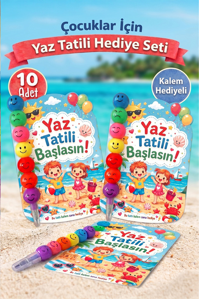 Şeker Atölyesi Tatil Hediyesi Emojili Yumurtlayan Kalem Hediyeli 10'lu