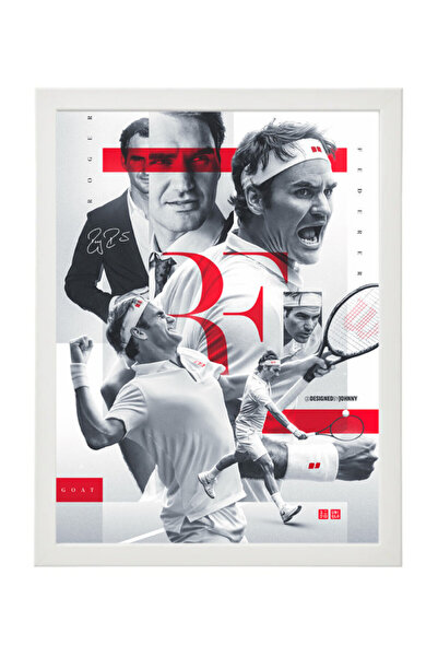 Boomah Accessories Roger Federer Tennis Poster with Frame 30x40cm