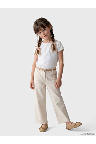 LC Waikiki Rmz Gi̇yi̇m Farkiyla Belted Wide Leg Fit Girls' Trousers
