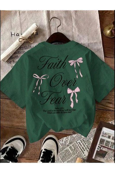 uyguntarz Tricou cu design imprimat Fear Over Faith