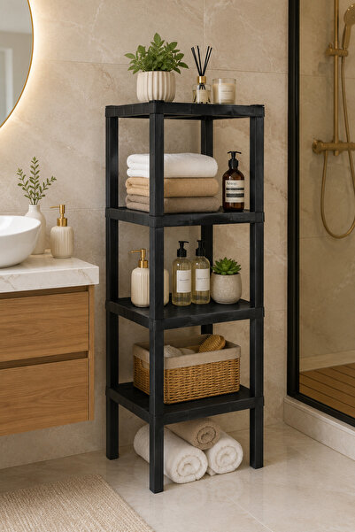 Metsar Home 4 Katlı S Beyaz Banyo Rafı - Banyo Düzenleyici Çok Amaçlı Banyo,M...