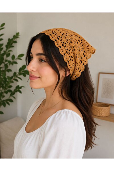 Legandline Kadın Bandana, Örgü Bandana, Saç Aksesuarı