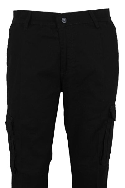 Modarar Erkek Keten Kargo Pantolon Siyah Renk RAR01442