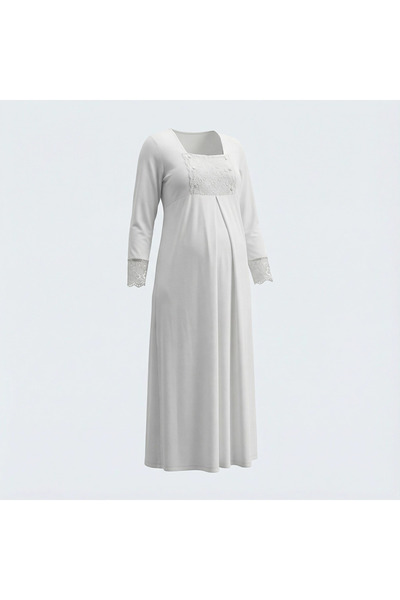 Lady Lingerie Maternity Maxi Nightgown for Women – Nursing Home Dress with La...