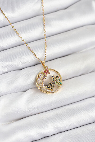 ETC 316L Steel Chain Gold Color Zircon Stone Women's Necklace 5886 - Miyng254...