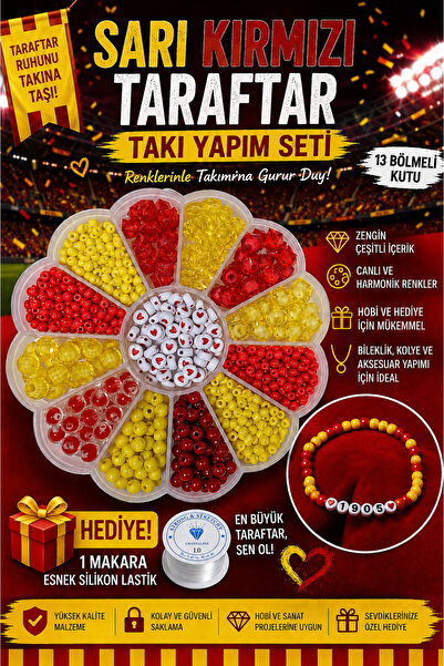 By MO Accessories Fan yellow red jewelry bracelet necklace making set for boy...