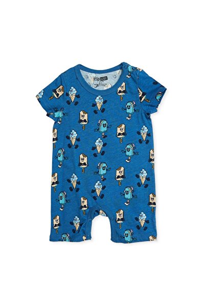 ebebek Hello Baby HelloBaby Erkek Bebek Kısa Tulum Soyut Baskılı Çıtçıtlı Bis...