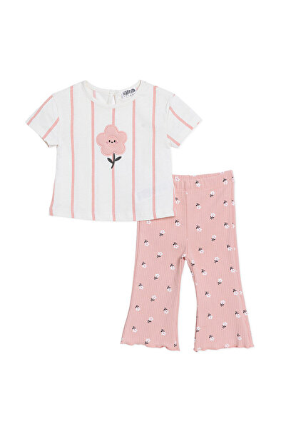 ebebek Hello Baby HelloBaby Kız Bebek Bluz-Tayt Çiçek Baskılı Bisiklet Yaka K...