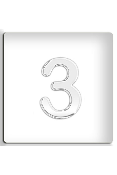 Demiraslan Ticaret 4.2 cm Metal Krom Kapı Numarası - Kendinden Yapışkanlı No 3