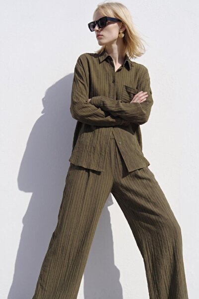 BSL Çizgili Oversize Pantolon