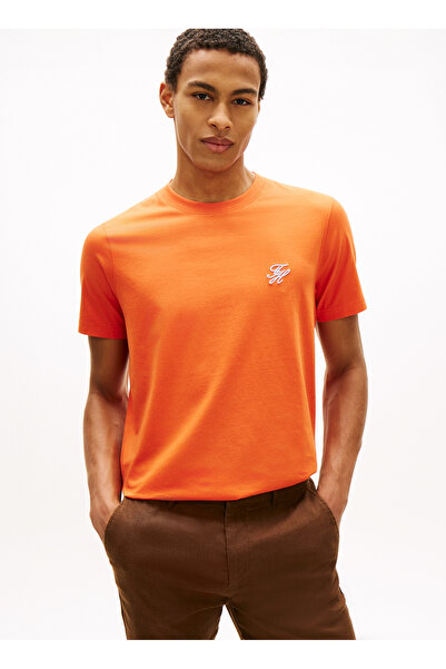 Tommy Hilfiger Turuncu Erkek T-Shirt MW0MW43066SCX_SCRIPT MONOGRAM SWIMS