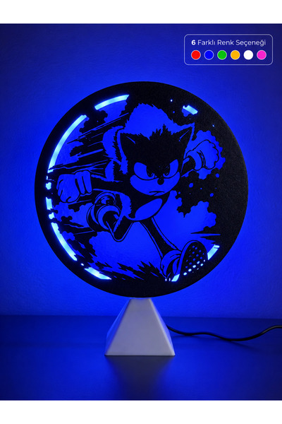 CELESSE Sonic the Hedgehog Halka Lamba Işıklı Çocuk Gamer Oyun Odası Sonik Ki...