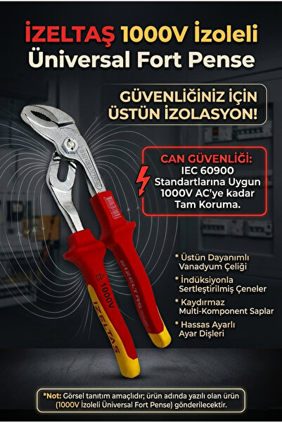İzeltaş 240mm 1000v Elektrik İzoleli Üniversal Fort Pense