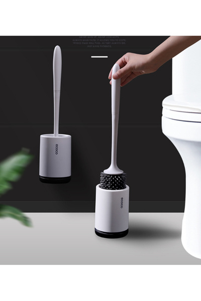EHOME Toilet Brush with Holder Set White Multifunctional Toilet Bowl Scrubber...