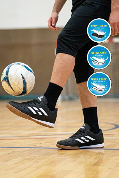 AYAKMOD Black Non-Slip Sole Boys' Futsal Shoes 227 g