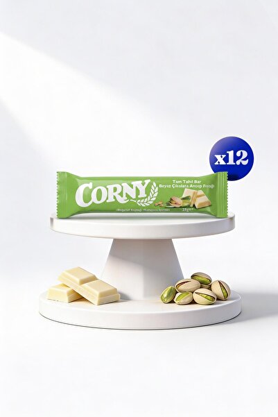 CORNY Tam Tahıl Bar Beyaz Çikolata Antep Fıstığı x 12 Adet