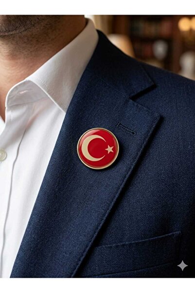 Ö ÖZMERT ASKERİ MALZEME Türk Bayrağı Yaka Rozeti Yuvarlak