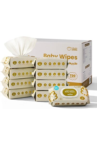 hibobi Baby Wet Wipes for Sensitive Skin, 9 Flip-Top Packs, 80 Wipes per Pack...