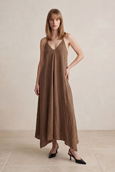 Quzu Women's Dress Elb01966 Brown