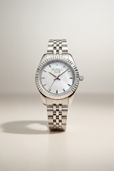 JG. Polo Club Metallic Dial 25 mm Mini Case Women's Wristwatch Steel Band 2 Y...