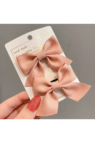 Rapunzel Accessories 2 Li Pembe Fiyonk Saten Pens Toka Seti - 6 cm Parlak Beb...