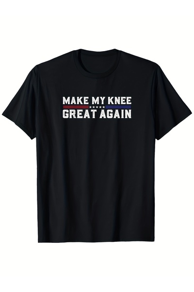 Blueno YO تي شيرت رجالي مرحّح بطبعة "Make My Knees Great Again" لتعافي من جرا...