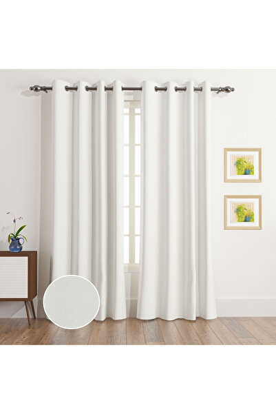 Home Box طقم ستائر سيرا من قطعتين طويلة جداً بنقشة الجاكار معتمة - 135×320 سم
