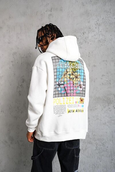 Generic Brand Men's 3 Thread Cotton Hooded Printed Oversize Sweatshirt Hoodie...
