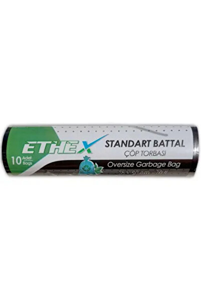 Ethex Battal Size Black Color Garbage Bag 75X90 cm (70 Lt) 10-Piece Roll