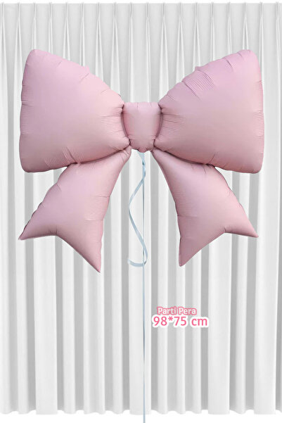 parti pera Retro Pembe Fiyonk Folyo Balon 98*75 cm