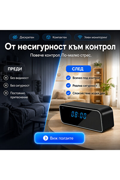 OEM Скрита WI-FI камера в будилник (BG-V03) (PLDBG)