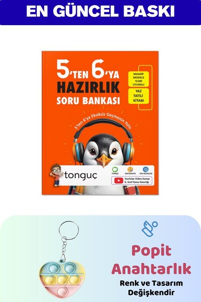 Tonguç Yayınları 5'ten 6'ya Hazırlık Kitabı - Popit Anahtarlık