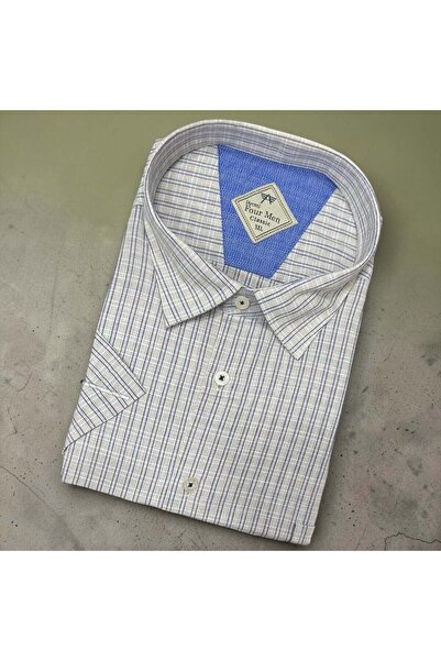 EREN STYLE Linen Classic 100% Cotton Short Sleeve Anti-Sweat Shirt