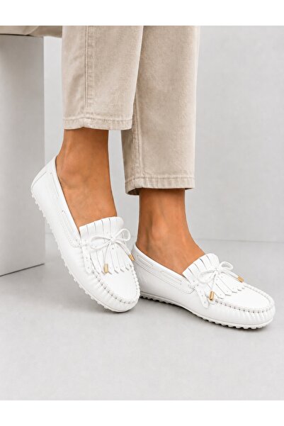 Rek Shoes Kadın Hakiki Deri Püsküllü Ayakkabı