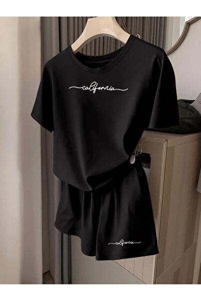 one button Horizontal California Printed Women's Premium Oversize Top and Bot...