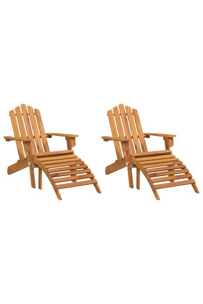 vidaxl Scaune Adirondack cu suporturi picioare 2 buc lemn masiv acacia