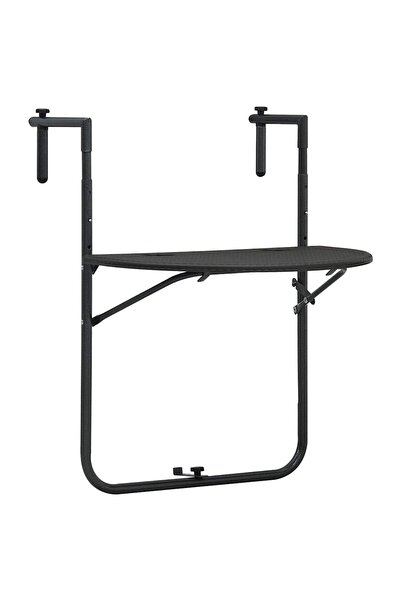 vidaxl Masă balcon suspendată maro 60x64x83,5 cm plastic aspect ratan
