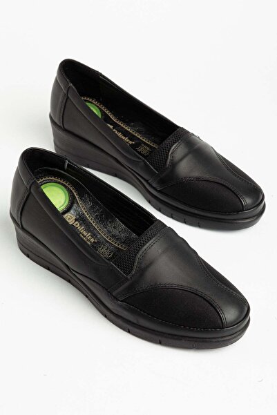 Dilimler Ayakkabı Large Size Genuine Leather Women's Wedge Heeled Casual Shoe...