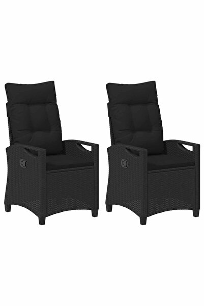 vidaxl Scaun pentru Grădină 2 pcs Negru 56 x 64 x 94 cm