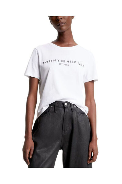 Tommy Hilfiger Γυναικείο Signature Logo T-shirt Λευκό WW0WW40276-YCF