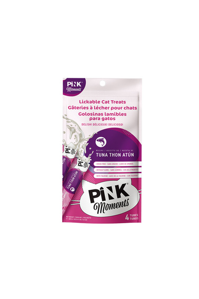PINK Moments وجبات خفيفة قابلة للعق للقطط - عصائر كريمية قابلة للعصر للقطط ال...