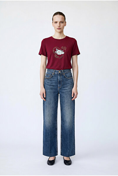 Sementa T-shirt sa okruglim izrezom - bordo crvena