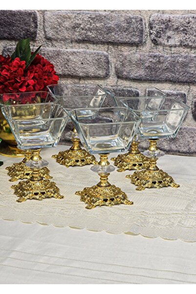 SEÇKİNEV Karen 6 Piece Metal Cast Iron Bowl Set with Metal Cast Iron Legs 300...